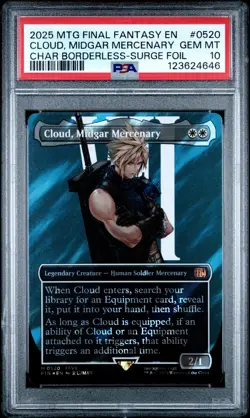 4646 Cloud Midgar Mercenary 2025 MTG Final Fantasy #0520 Surge Foil PSA 10 - Image 1