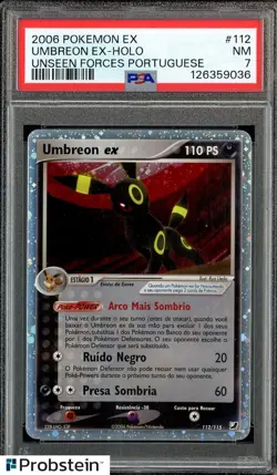 2006 Pokemon EX Unseen Forces Portuguese #112 Umbreon EX PSA 7 NM - Image 1