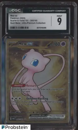 2023 Pokemon SV 151 Gold Metal Ultra Premium Collection #205/165 Mew ex CGC 9 - Image 1