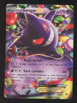 2014 Pokemon TCG XY Gengar EX Phantom Forces #34/119 - Image 1