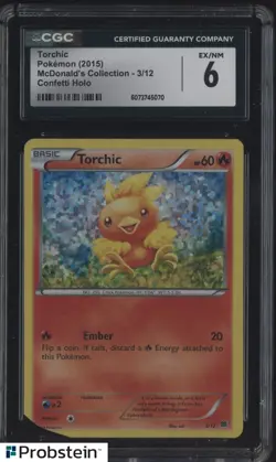 2015 Pokemon McDonald's Collection #3/12 Torchic Confetti Holo CGC 6 EX/NM - Image 1
