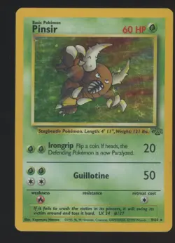 1999 WOTC POKEMON JUNGLE UNLIMITED PINSIR 9/64 HOLO - Image 1