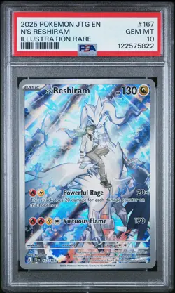 PSA 10 - 2025 POKEMON JTG EN-JOURNEY TOGETHER 167 N'S RESHIRAM - Image 1