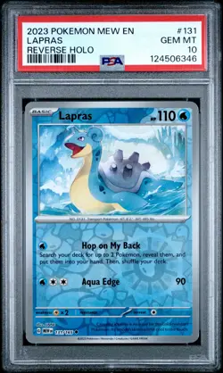 PSA 10 - 2023 POKEMON MEW EN-151 131 LAPRAS | REVERSE HOLO | POP 13 - Image 1