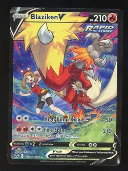 2022 Pokemon TCG SWSH Silver Tempest Blaziken V Trainer Gallery Holo #TG14/TG30 - Image 1