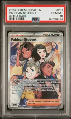 PSA 10 - 2024 Pokemon Paf En-Paldean Fates 231 Paldean Student | Rare Ultra - Image 1