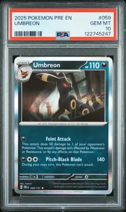 PSA 10 - 2025 POKEMON PRE EN-PRISMATIC EVOLUTIONS 059 UMBREON HOLO - Image 1