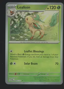 2025 Pokemon LEAFEON #005 Prismatic Evolutions PRE EN Master Ball Reverse Holo - Image 1