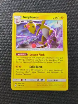 Pokemon TCG Ampharos Lost Thunder 78/214 Regular Rare NM - Image 1