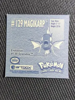 Magikarp #129 Pokemon 1999 Artbox Sticker NM - Image 2