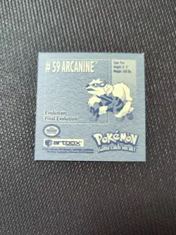 Arcanine #59 Pokemon 1999 Artbox Sticker NM - Image 2