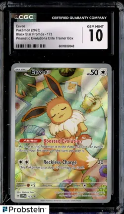 2025 Pokemon Prismatic Evolutions Elite Trainer Box #173 Eevee CGC 10 GEM MINT - Image 1