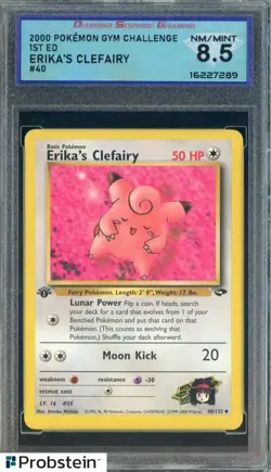 2000 Pokemon Gym Challenge 1st Edition Erika's Clefairy #40 DSG 8.5 NM-MT+ - Image 1