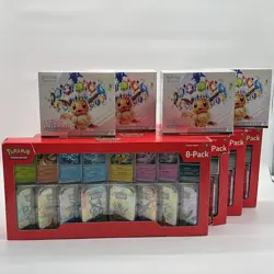 Lot of (8) Pokemon SV Prismatic Evolutions ETB Costco 8-Pack Mini Tin Box Sealed - Image 1