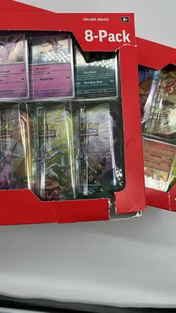 Lot of (8) Pokemon SV Prismatic Evolutions ETB Costco 8-Pack Mini Tin Box Sealed - Image 3
