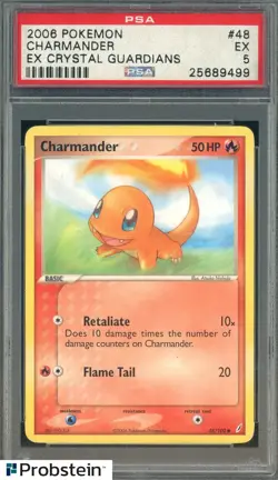 2006 Pokemon Ex Crystal Guardians #48 Charmander PSA 5 EX - Image 1