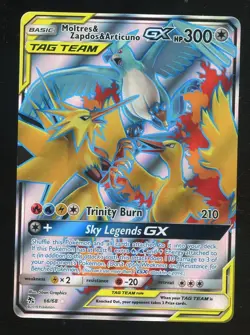 Moltres & Zapdos & Articuno GX (Full Art) 66/68 Hidden Fates Holo Pokemon TCG - Image 1