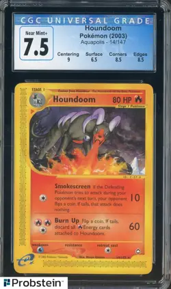 2003 Pokemon Aquapolis #14/147 Houndoom CGC 7.5 NM+ - Image 1