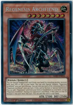 YuGiOh Regenesis Archfiend Secret Rare 1st Alliance Insight ALIN-EN016 English - Image 1