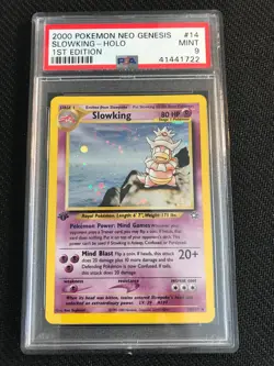 PSA 9 MINT Slowking 14 Neo Genesis 1st Edition Holo Pokemon Card - Image 1