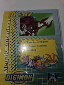 MegaKabuterimon ID #87 Digimon DP 400 Promo Toy Card Bandai 1999 Holographic - Image 2