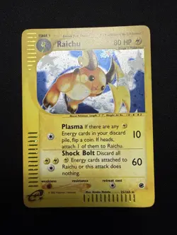 Pokemon TCG Raichu Expedition Base Set Reverse Holo Holo Card 25/165 LP - Image 1