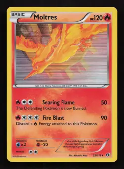 Moltres 22/113 Holo Rare Legendary Treasures Pokemon Card NM/Exc - Image 1