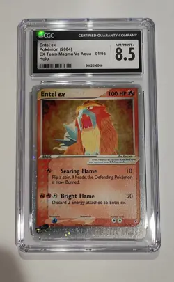 CGC 8.5- Entei ex- 2004 EX Team Magma Vs Aqua-# 91/95 -Holo Pokemon Card. - Image 1