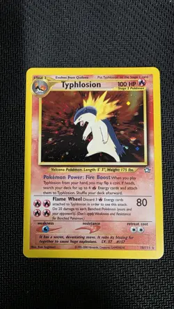Typhlosion 18/111 Neo Genesis Holo LP - WOTC - Vintage - Pokemon Card Swirl - Image 1
