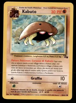 Pokemon Card Italian Kabuto Fossil 50/62 LIGHTLY PLAYED Non-Holo Common TCG!!!!! - Image 1
