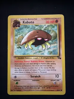 Kabuto 50/62 Unlimited, Fossil Set 1999 Pokemon Common Card LP!! - Image 1