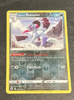 Pokemon TCG Hisuian Sneasler Astral Radiance 093/189 Reverse Holo Rare Card LP - Image 1