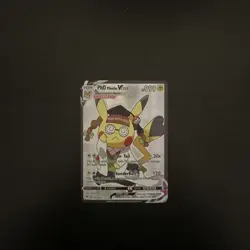 PhD Doctor Pikachu VCOS Pokemon Card Holo Cosplay ART - Image 1
