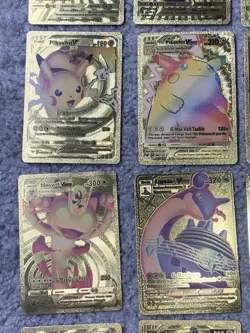 Pokemon Set of 25 Charizard,Umbreon,Magikarp,Mew&More Gold Foil Fan Art Cards - Image 5