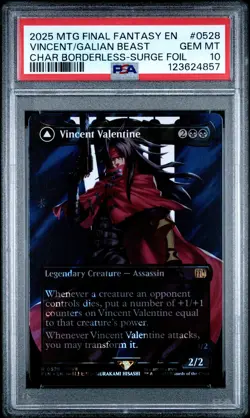 4857 Vincent Galian Beast 2025 MTG Final Fantasy #0528 Surge Foil PSA 10 - Image 1
