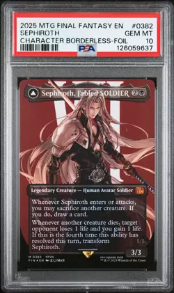 2025 #0382 SEPHIROTH, FABLED SOLDIER/SEPHIROTH, ONE-WINGED ANGEL PSA 10 - Image 1