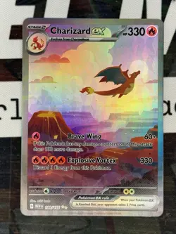 Pokemon Charizard EX 151 Ultra Rare Scarlet Violet Series 199/165 (PRXY Fan Art) - Image 1