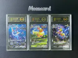 APH Black 10* Pokemon Chinese Vaporeon VMAX Full Art CSHC 006/009 3-piece set - Image 1