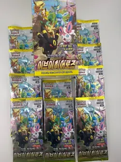 EVOLVING SKIES KOREAN POKEMON EEVEE HEROES 10 x FACTORY SEALED BOOSTER PACK A1 - Image 1