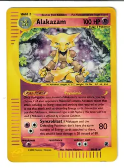 Alakazam 1/165, Reverse Holo, Expedition Base Set, Rare, Pokemon, MP - Image 1