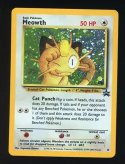 Meowth Holo #10 Black Star Promo Gameboy GB Exclusive 2000 Pokemon TCG PTCG - Image 1