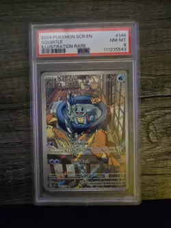 Pokemon TCG Squirtle 148/142 Stellar Crown Illustration Rare PSA 8 - Image 1
