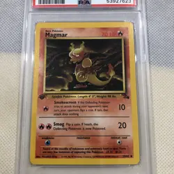 1999 Pokemon Fossil 1st Edition Magmar #39 PSA 9 Mint - Image 2
