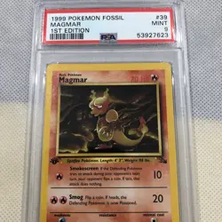1999 Pokemon Fossil 1st Edition Magmar #39 PSA 9 Mint - Image 3