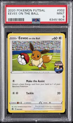 2020 POKEMON FUTSAL #002 EEVEE ON THE BALL PSA 9 - Image 1