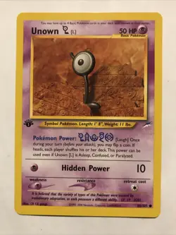 1st Edition Unown L 86/105 - Neo Destiny - Near Mint Card - Image 1