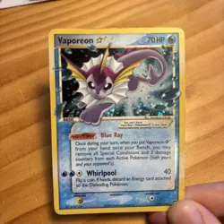 Vaporeon Gold Star Holo Pokemon Card 102/108 2007 EX Power Keepers MP Ultra Rare - Image 2