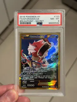 Gyarados EX 123/122 PSA 8 Full Art Secret Rare XY Breakpoint 2016 Pokemon Card - Image 1