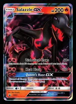 Salazzle GX SM63 Holo Black Star Promo Pokemon Card - Image 1
