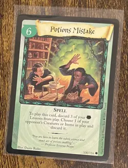 Potions Mistake 100/116 Harry Potter Trading Card Game Base Set NM/Mint 2001 - Image 1